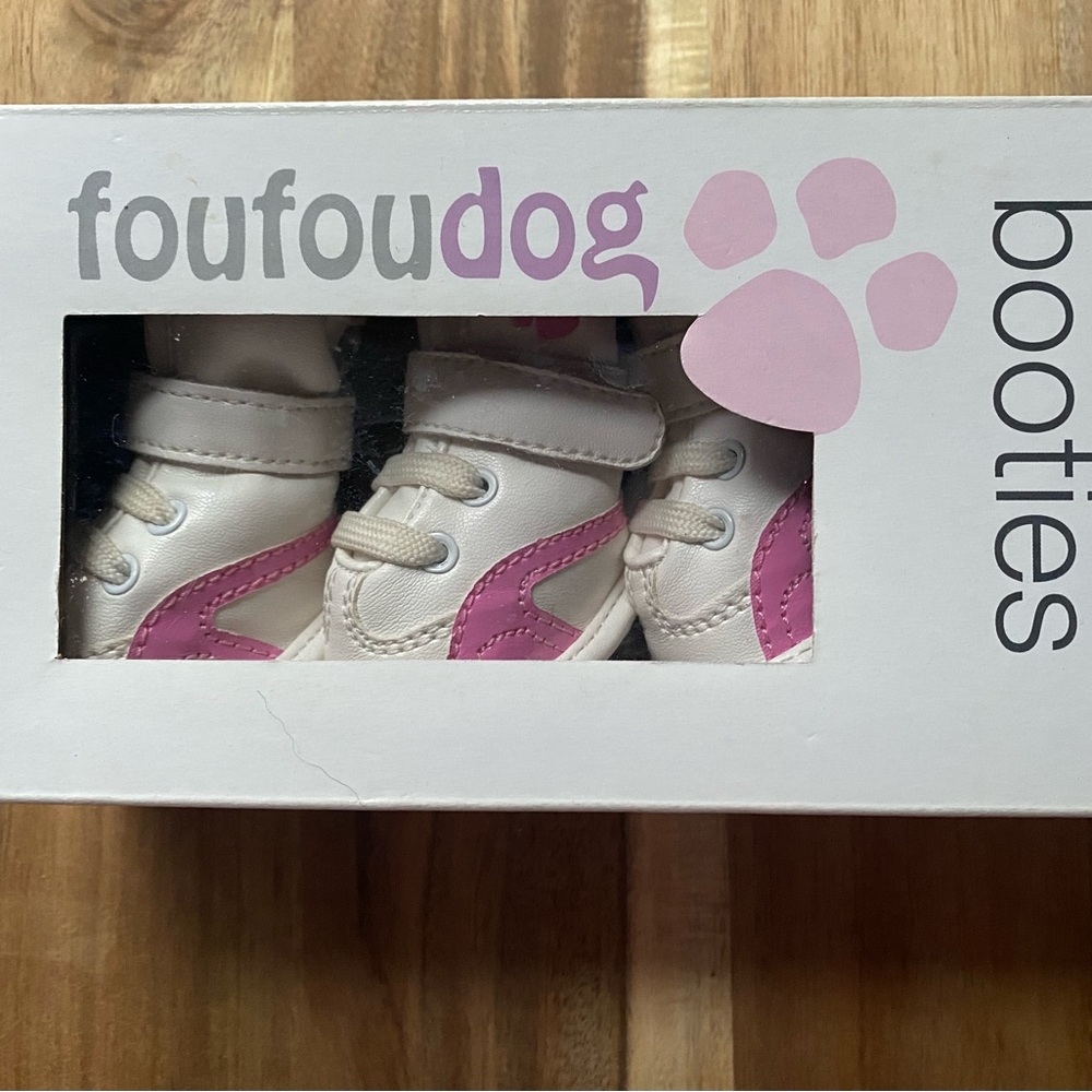 Pink dog boots